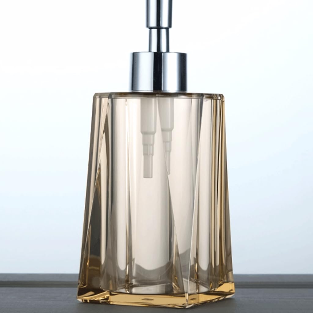 Dispenser di sapone, flaconi con dispenser a pompa, contenitore for sapone liquido da banco, dispenser in plastica placcata, bottiglia in resina da 250 ml/8,7 once (Color : Gold)