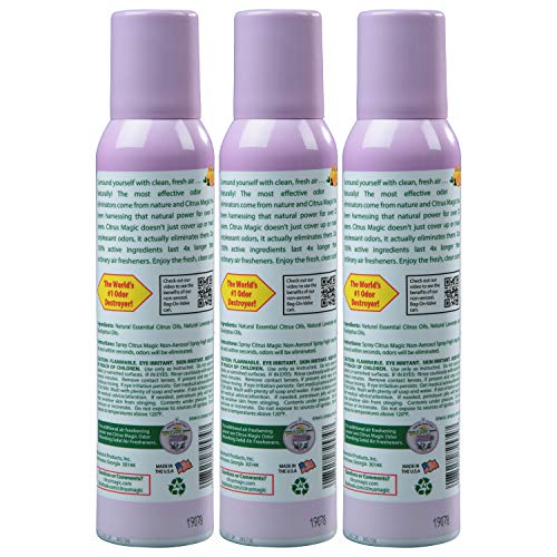 Image of Citrus Magic Odor Eliminating Air Freshener Spray, Lavender Escape, 3-Ounce, Pack of 3