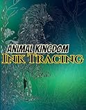 Animal Kingdom Ink Tracing: 50 Large Land Animals from Around the World to Trace – Elephants, Lions, Tigers, Bears, Giraffes, and More | Single-Sided ... Backgrounds for Relaxing Line Art Ink Tracing