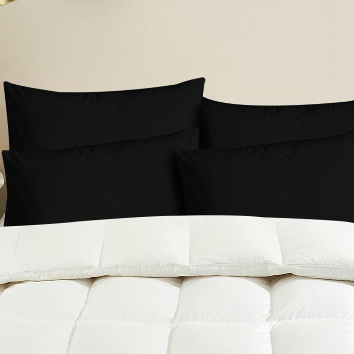 My home store Pillow Cases 4 Pack, T200 100% Egyptian Cotton Envelop Closure Pillowcases - Image 2