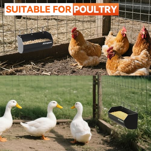 image for Altrapow 4.5 Quart Hanging Goat Feeder [Material of Metal] with Clips 