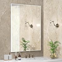 Amazon.co.jp: ANYHI 壁掛け鏡 トレイ付き長方形ミラー 洗面所