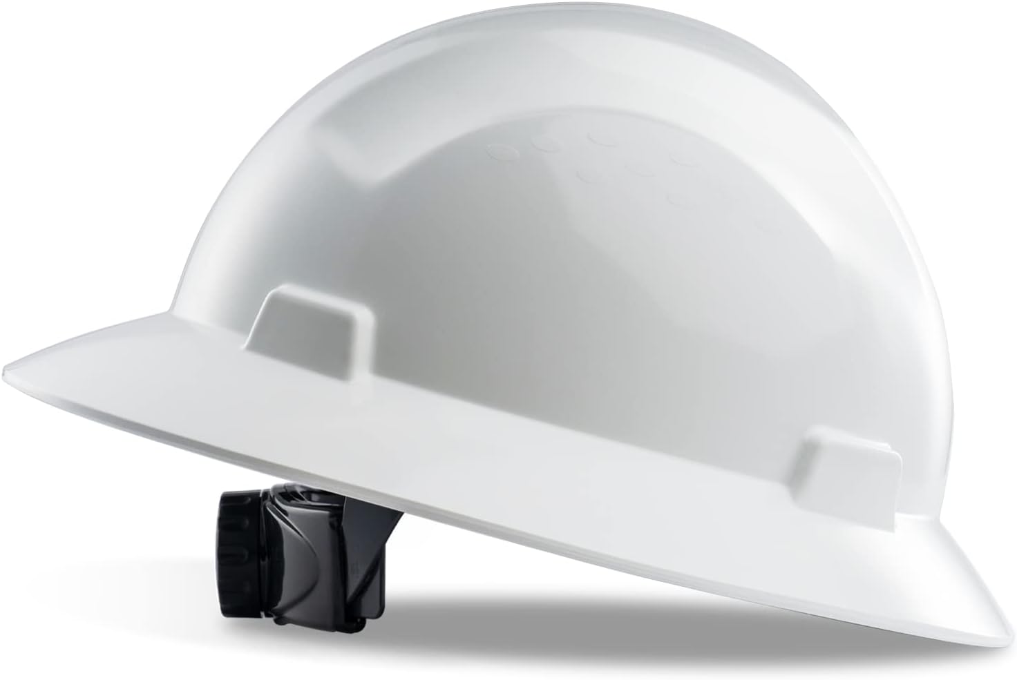 LANON White Full Brim Hard Hat, OSHA Construction Work Approved, HDPE Safety Helmet with 4 Point Adjustable Ratchet Suspension, Class E, G & C