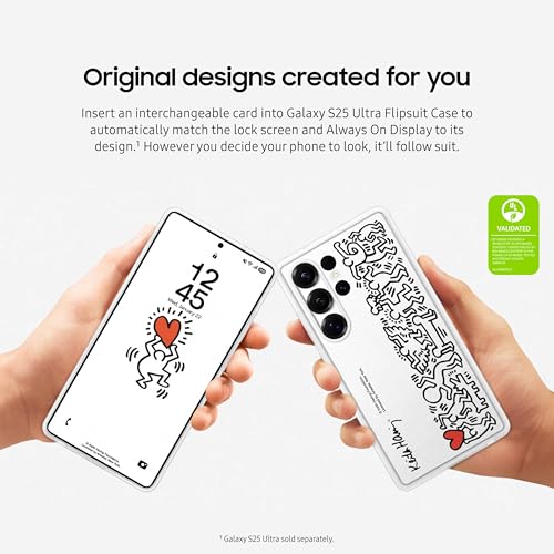 Image of SAMSUNG Galaxy S25 Ultra Flipsuit Phone Case, Protective Cover, Interchangeable Design, Included Interactive Card Syncs with Screen, US Version, EF-MS938CWEGUS, White