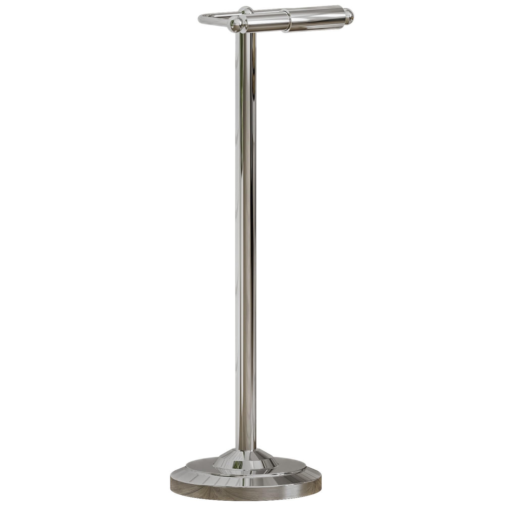 Bath Vida Chrome Floor Standing Toilet Roll Holder, Metal,