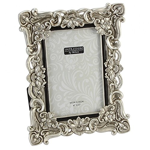 Impressions Cadre photo Motif floral antique argent Photos 15 x 20 cm