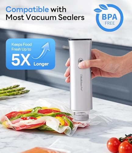 Image of Reusable Vacuum Sealer Bags for Food, 30 PCS BPA-Free Food Storage Bags with Air Valve, Leakproof & Odor-Resistant for Sous Vide, Freezer & Microwave, Compatible with Most Vacuum Sealers