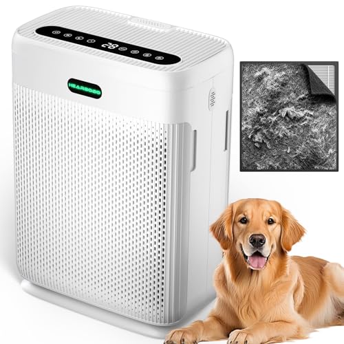 HEARBOBO Air Purifiers for Home Large Room up to 3000sq.ft with Washable Filters, PM2.5 Air Quality Sensors, H13 HEPA Double-Sided 8X, Air Cleaner for Bedroom, Dust, Pets, Smoke, Pollon