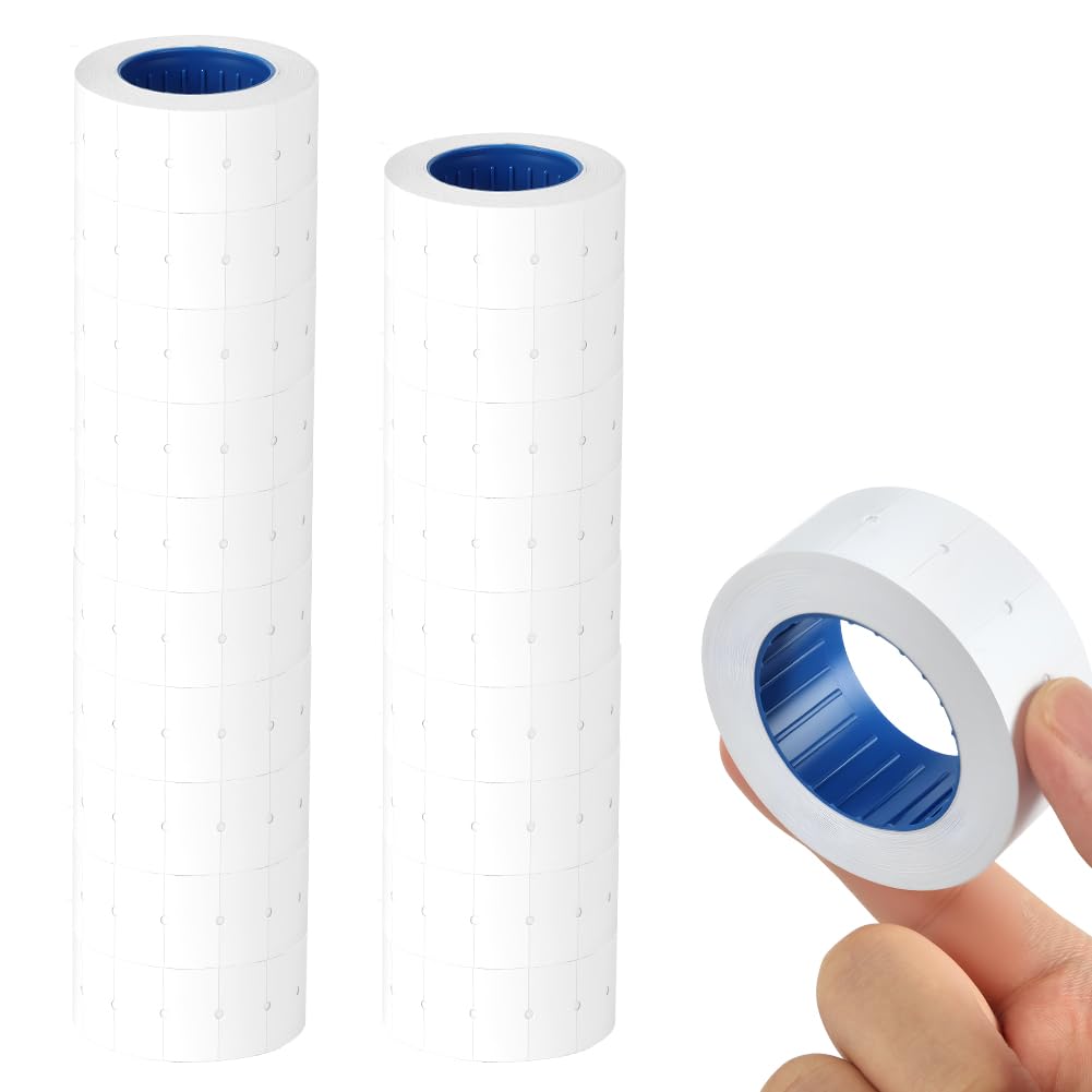 20 Rotoli Etichette Prezzatrice, Etichette Prezzo Adesive, Totale 10000 PZ Prezzi Etichette Adesive, Per Prezzatrice Negozio Ufficio - Bianchi