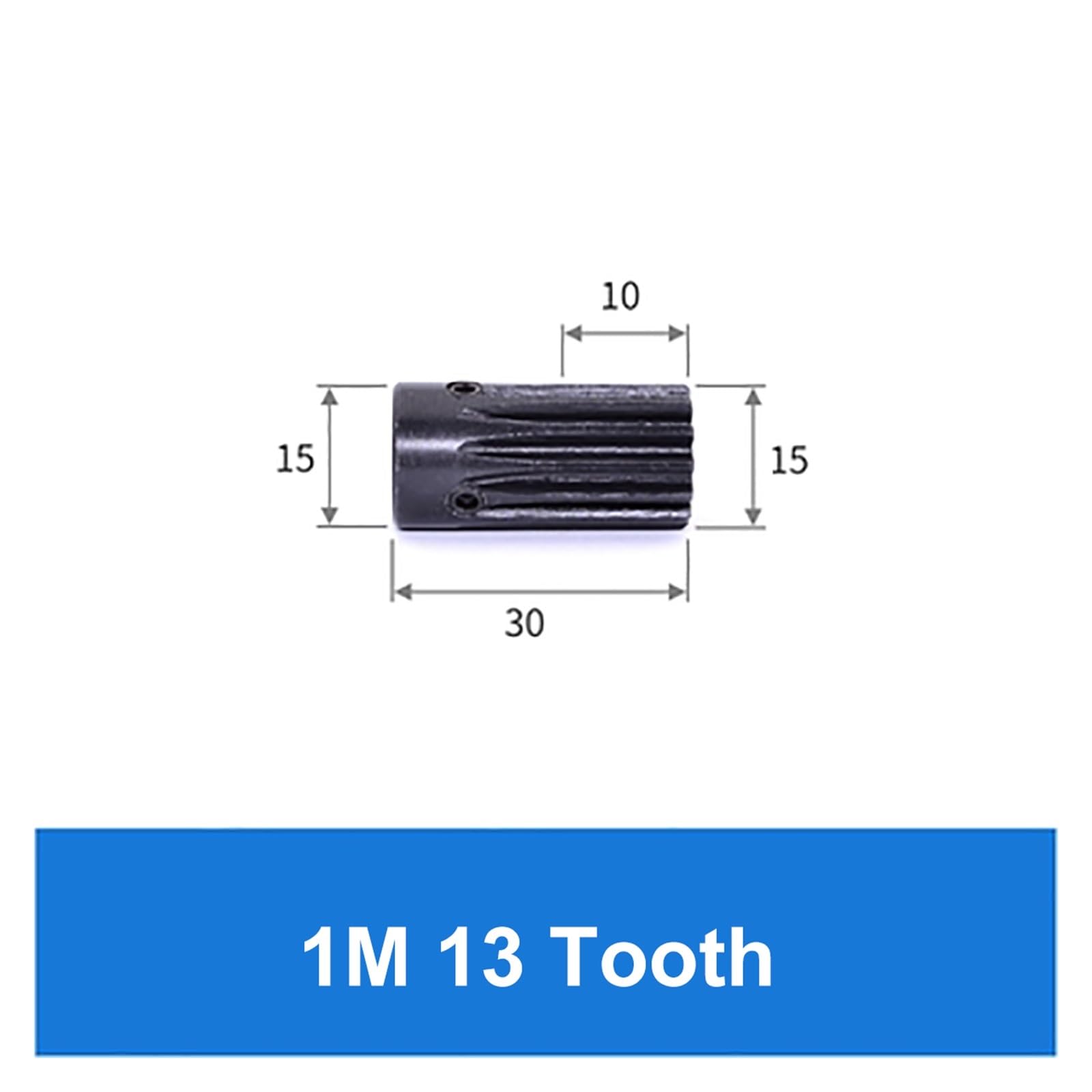 Bevel Gear Pinion Hardware Mechanical 1pcs Module 1 Spur Gear 1M-12T/13T/14T Carbon Steel Motor Gear Bore Size 10mm Transmission Accessories(13 Teeth)