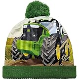 John Deere Kids Baby Winter Hat for Boys Toddler Beanie Sublimated Farm Print Size 2T-5T