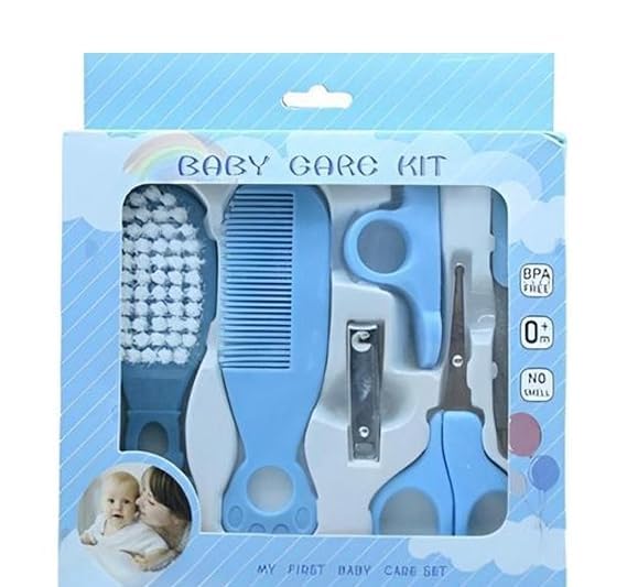 Kalka Traders Baby Grooming Kit, 6 Pieces, Hair Clippers, Shampoo, Wipes, Nail Clippers, Scissors, Blue-image-48