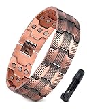 Jecanori 3X Strength Copper Magnetic Bracelet for Men with Adjust Tool and Jewelry Gift Box Included