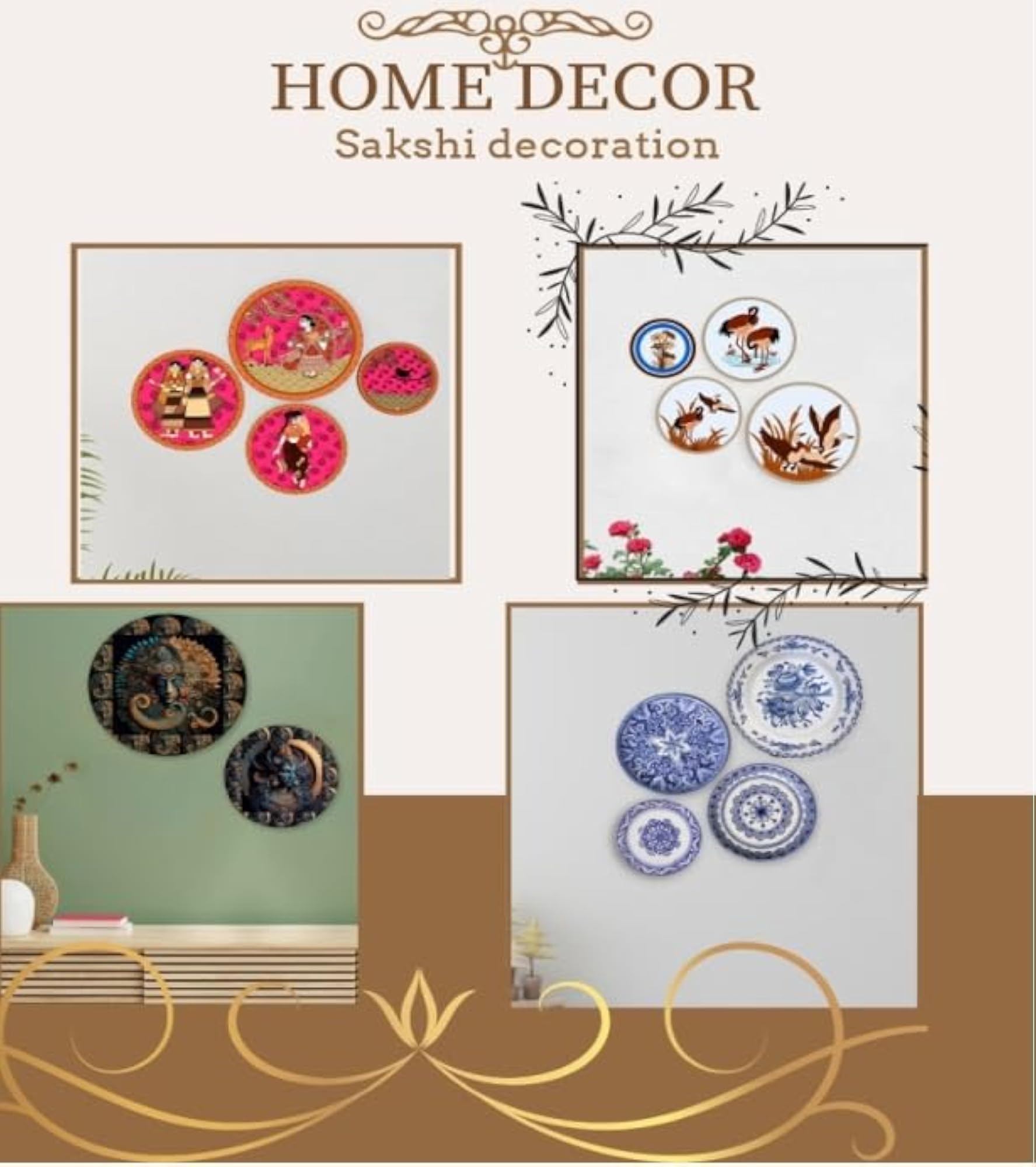 Hanging Metal Wall Plate, Home Decoration