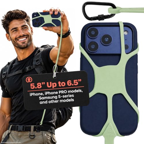 Image of Pulpo Safety Cell Phone Lanyard, Phone Wrist Strap, Green, 5.8 inch to 6.5 inch