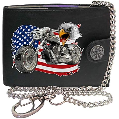 Klassek Black Leather Eagle Wallet with RFID Cover