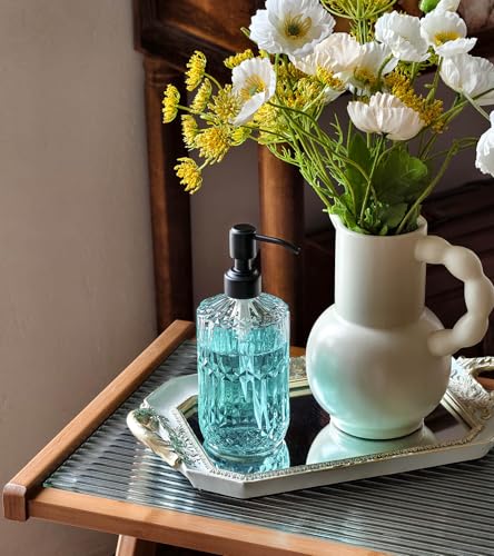 Image of JASAI 18Oz Clear Glass Soap Dispenser with Black Rust Proof Pump