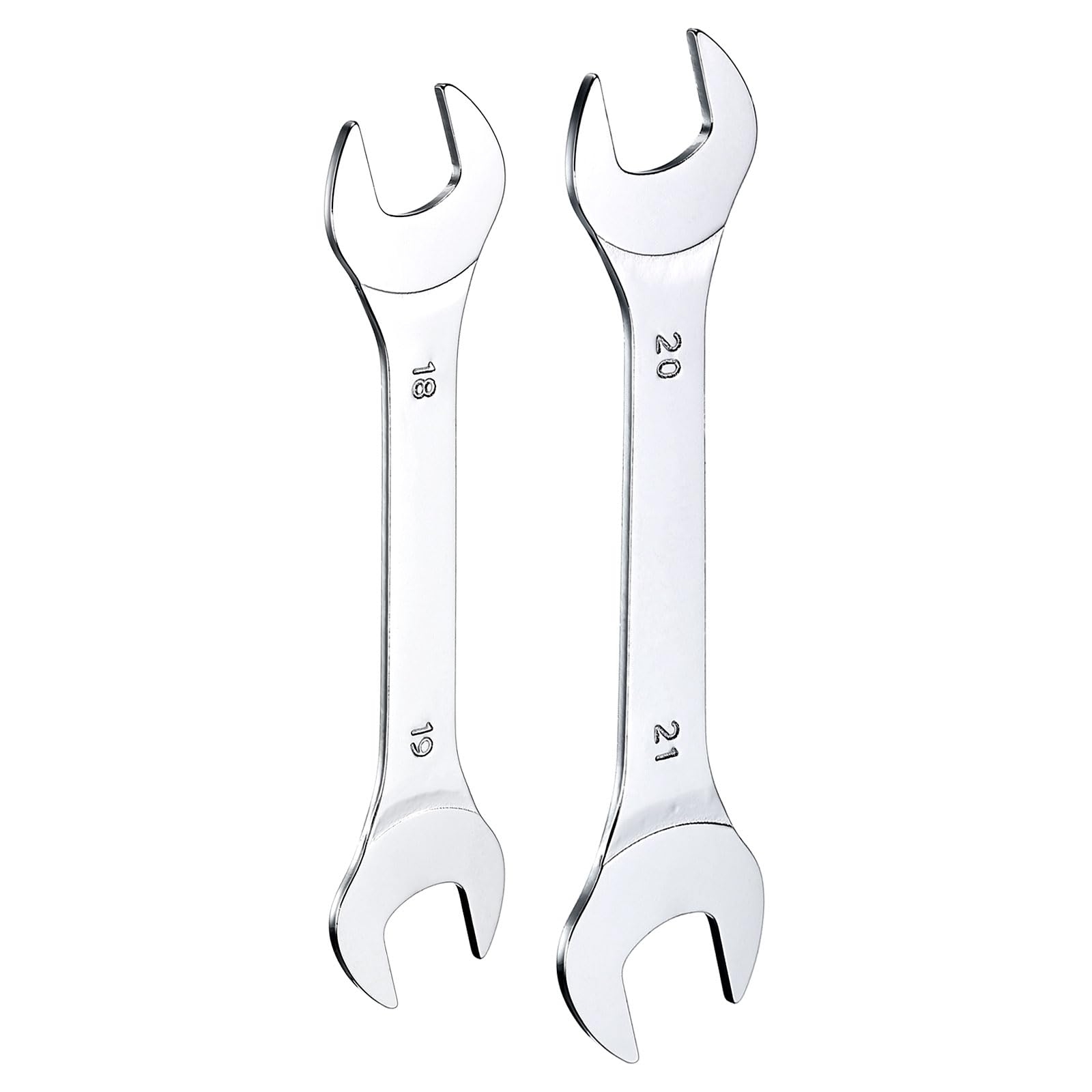 QUARKZMAN Set Di 2 Chiavi a Bocca Aperta Sottili Doppie 18×19/20×21mm Metric Super Thin Small Flat Head Wrench Mirror Polished Open Ended Spanner per Riparazioni Automobilistiche