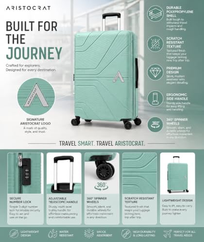 Image of VIP Aristocrat Trolley Bag Set, 55 /65 /75 cm, Hardside PP Shell, Dual Wheels, Multi-Stage System, 3-Year Warranty (Slate Green)