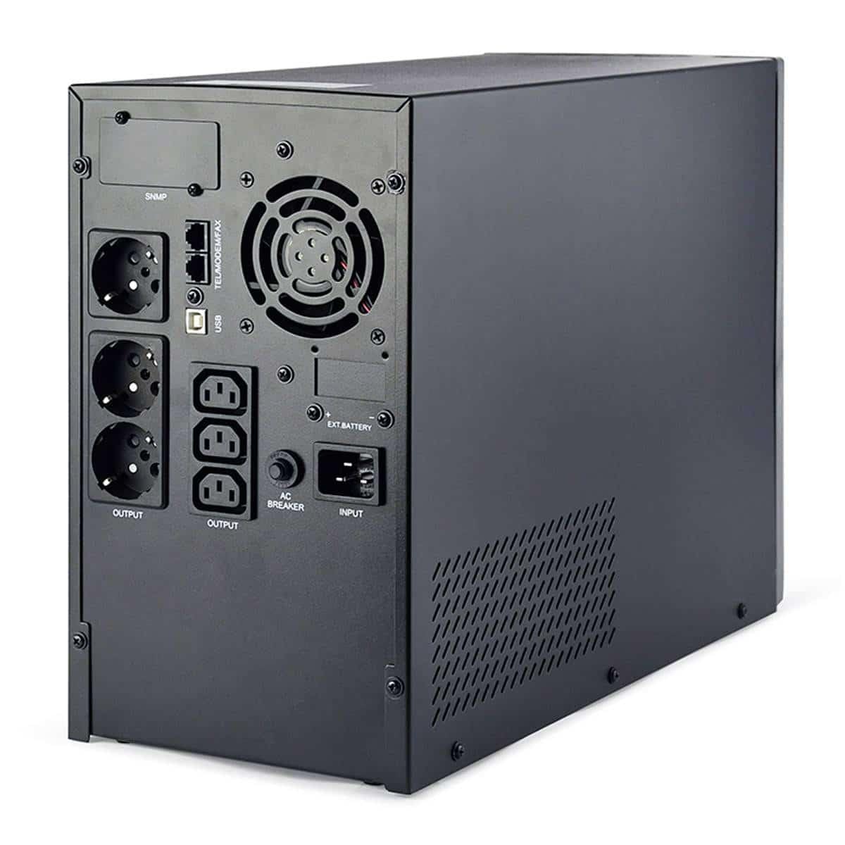 Energenie EG-UPS-PS3000-02 3000 VA Pura sine Wave UPS. Pantalla LCD 3 x Schuko + 3 x Salidas C13 USB Negro