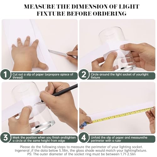 Image of 6 Pack Clear Glass Lamp Shade Replacements, Cylinder Glass Lamp Shade Globe Covers for Light Fixtures, Transparent Lampshades with Silver Border for Wall Sconces Chandelier Pendant Vanity Lights