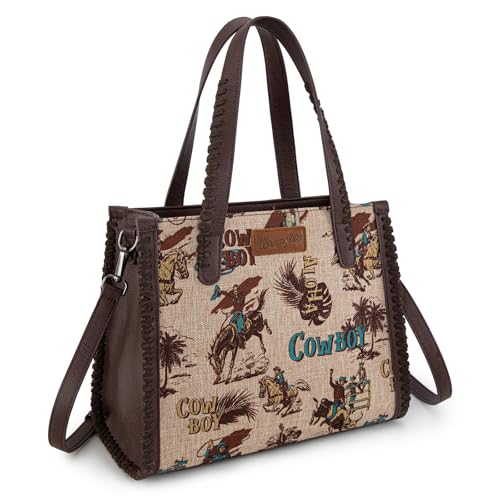 Bolso Tote Wrangler con estampado vaquero y correa cruzada miniatura 4