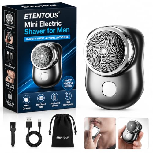 Image of Mini Electric Shaver for Man, Portable Shaving Machine for Man, Pocket Size Clean Shave Trimmer for Men, Foil Shaver for Men, Type-C Fast Charging, Wet and Dry Use for Outdoor, Home, Travel (Multicolor)