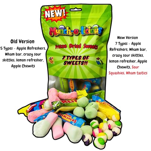Munch-o-licious Freeze Dried Sweets New 240G| 1 Sour Mix| 1 Sweet Mix| 14 different types of Sweets - Image 2