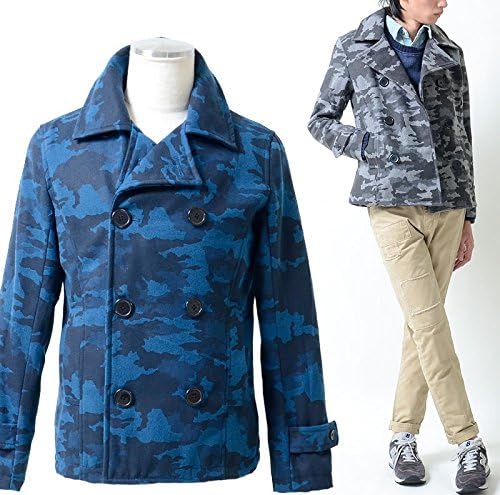 Amazon マネキン買い モード系 迷彩 カモフラ ボーダー メルトン ウール Pコート ピーコート ジャケット ブラック ネイビー 合計商品点数２ メンズ 通販 サイト コーディネート セット 福袋 メンズ 通販