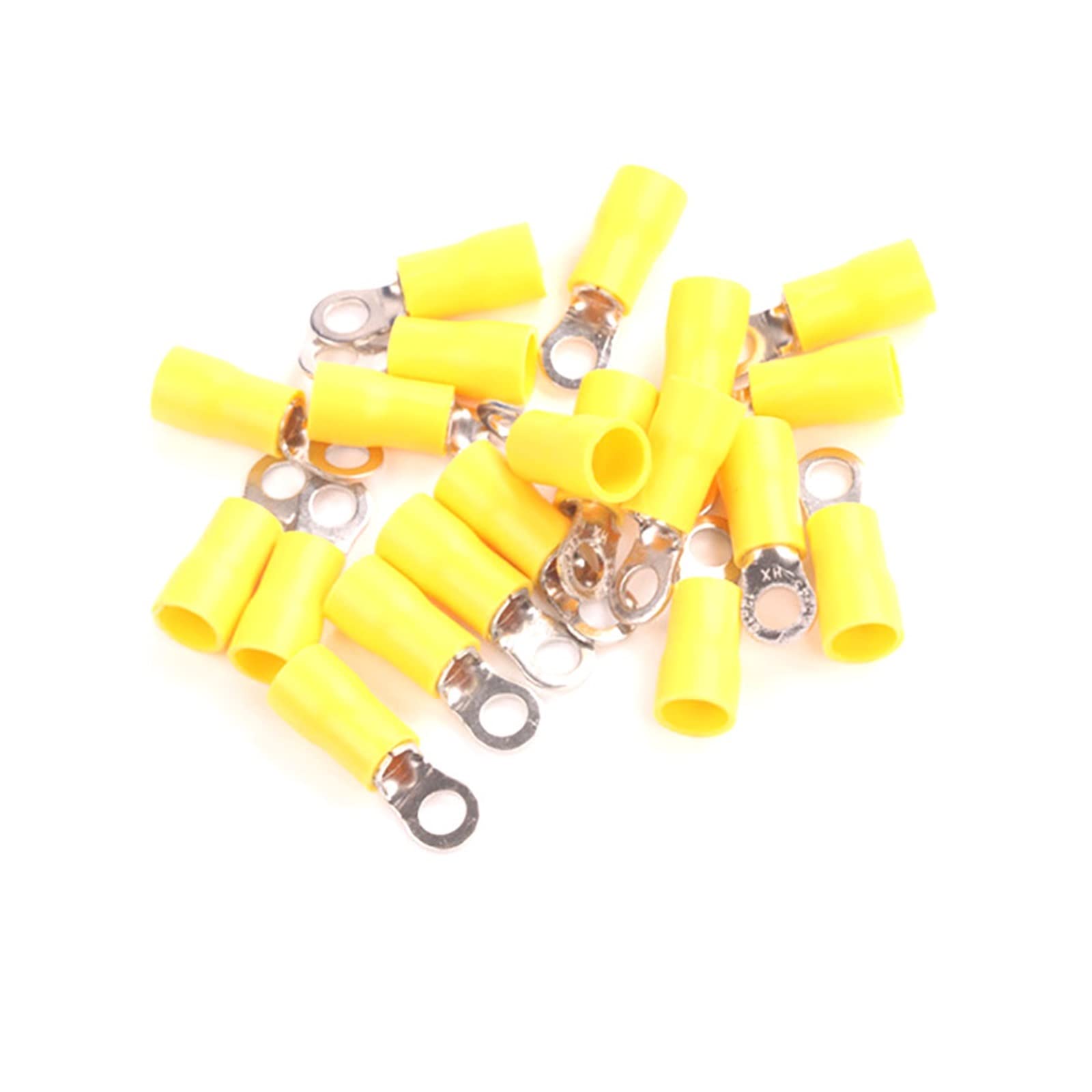 Cqahdsevf One Color Electrical Ring Terminals, Insulated Ring Crimp Terminal 40 Pcs Yellow Rv5.5-4,5,6 For 4-6Mm2 Wire(Rv5.5-4)