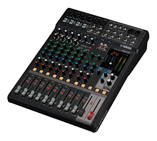 Image of YAMAHA MG12X CV Analog Mixing Console,12-Channel Stereo Mixer, Xlr Connection, With D-Pre Preamps, 24 Effect Programs, And 1-Knob Compressors, Black