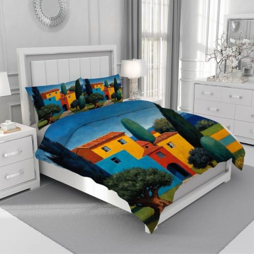 Parures de lit 240x260 cm en microfibre légère avec housse de couette sobre - 5