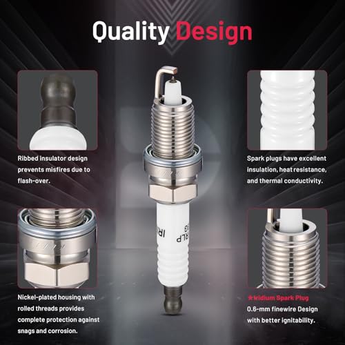 Image of BDFHYK 7781 Iridium Spark Plugs Compatible with Chrysler 300 Pacifica Sebring Town & Country,Compatible with Dodge Avenger Challenger Charger Grand Caravan Journey Magnum Nitro, VW Routan Set of 8