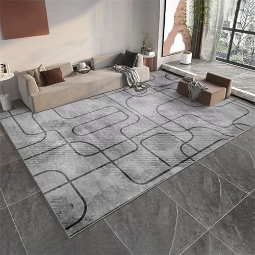 Tapis de sol salon 200x200cm antisalissure et durable à rayures - 2