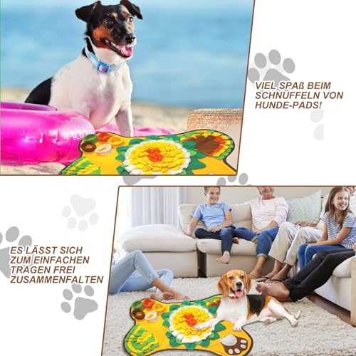 Schnüffelteppich für Hunde und Katzen - Knochenförmig, Futterschnüffel-Futtermatte, Welpen-Trainingsmatte, Waschbare Trainingsmatte 63 x 67CM, SchnüFfelteppich, Schnüffelspielzeug Hund für jeder Größe