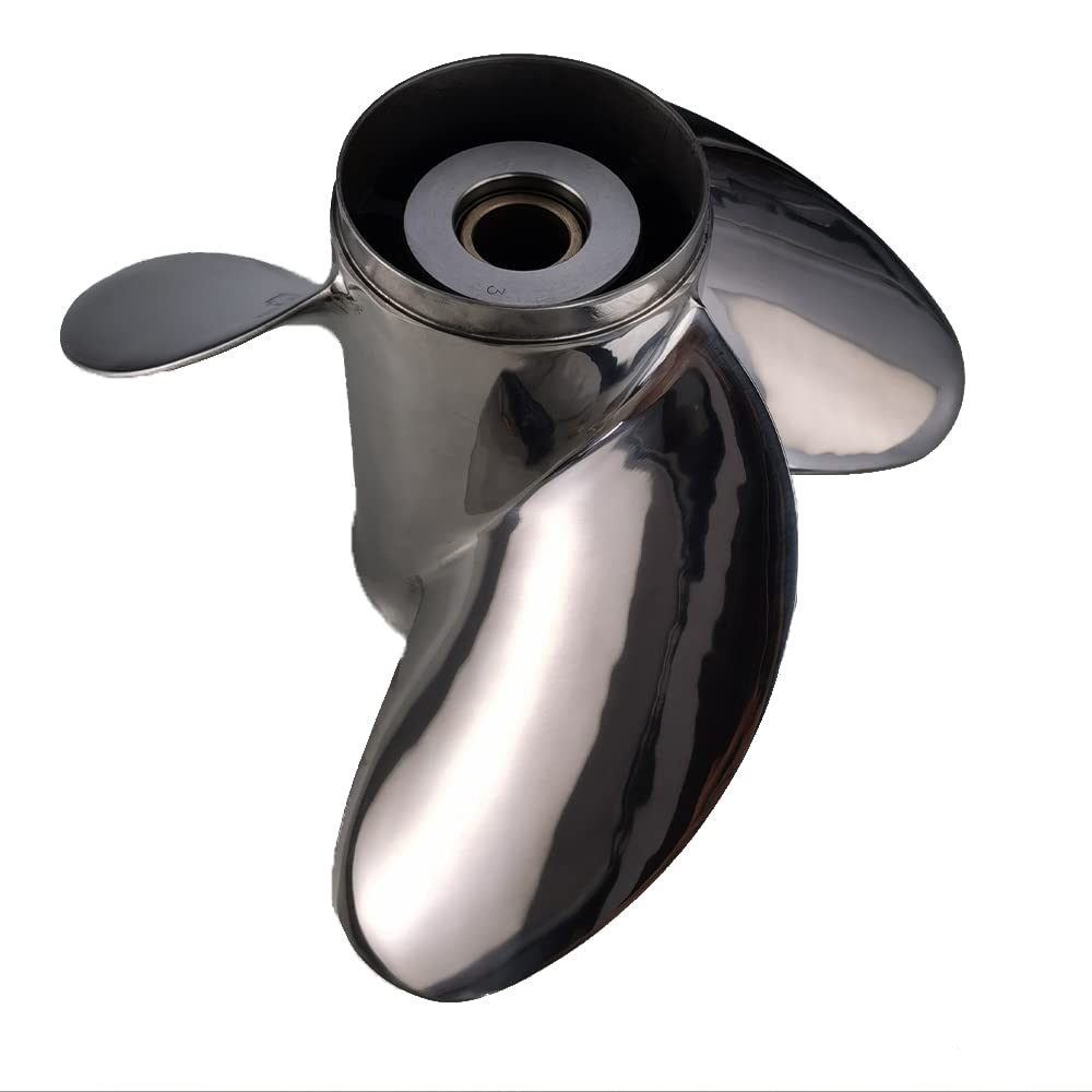 PWCMAN Outboard Prop 13x17 With Interchangeable Hub, 15 Spline Tooth, 4 Blade, Fit Mercury 70hp/75hp/80hp/90hp/100hp/115hp/125hp/140hp Outboards, 2&4 - View #6
