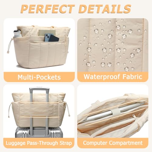 Bolso Tote para mujer, ligero y acolchonado con compartimentos miniatura 5