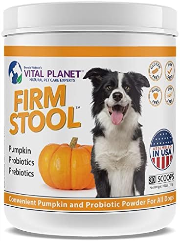 Amazon Com Vital Planet Firm Stool Eliminates Dog Diarrhea And Gas Pumpkin Probiotics And Prebiotics For Healthy Digestion Immune Support And Reqularity 111 Grams 30 Servings Pet Supplies