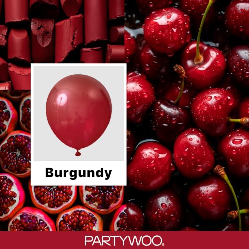 Image of PartyWoo Burgundy Balloons 50pcs Dark Chestnut Red Maroon Dark Color (Pack of 2)