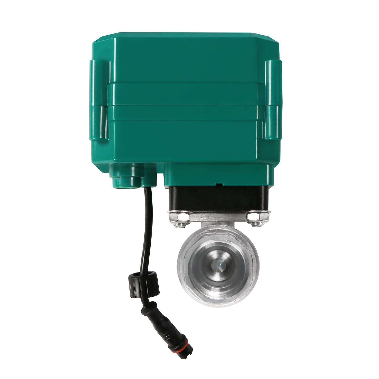 U.S. Solid Valvola a sfera motorizzata Smart WiFi intelligente 3/4" – Acciaio inox, controllo remoto via app e interruttore manuale, 5 V DC USB, filettatura G
