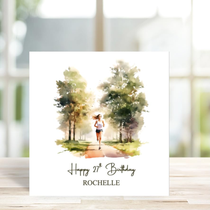 Personalised Runner Birthday Card, Personalised Female Runner Card, Card for runner, Runner Mother's Day Card