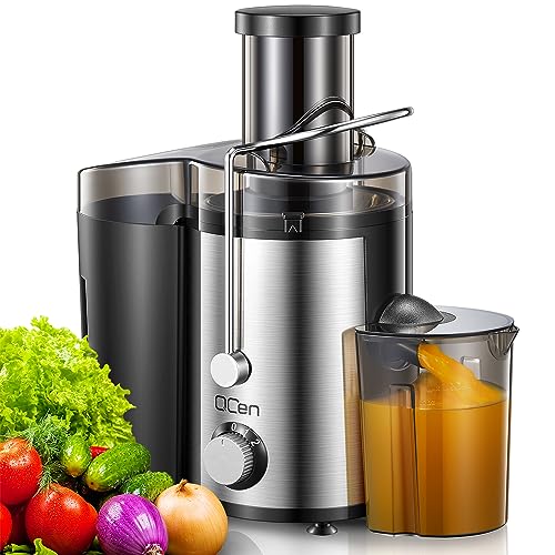 Comparison: Electric Juicer Machine 8 Qcen Juicer Machine, 800W Centrifugal Juicer Extractor with Wide Mouth 3” Feed Chute for Fruit Vegetable, Easy to Clean, Stainless Steel, BPA-free (Black)