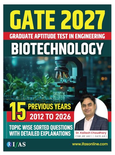 Image of GATE Biotechnology & General Aptitude Books 2027 (Set of 2 Books) | Previous Year Solved Papers (2012 to 2026) Topic Wise Sorted with Detailed ... Aptitude Exam in India | IFAS Publications