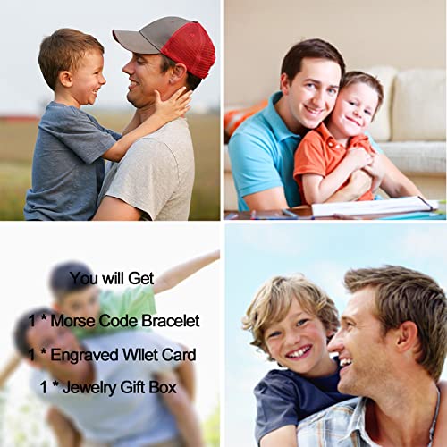 To My Son Bracelet From Mom Morse Code Bracelet With Engraved Wallet Card For Son Boys Men Adjustable Inspirational Beaded Bracelet Birthday Graduation Thanksgiving Christmas Gifts For Son #TOP6