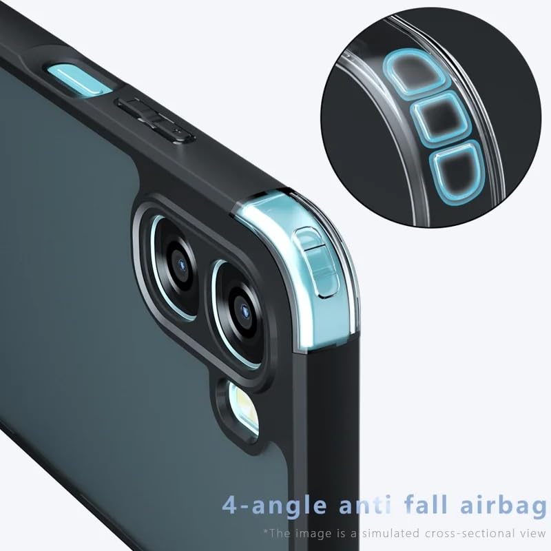 Image of Matte PC + TPU Back Cover Case for Oppo A6x 5G / Oppo K14x 5G, Corner Airbag Protection, Anti-Fingerprint, Dustproof Precision Holes, Skin-Friendly Feel, Camera Protection, Black