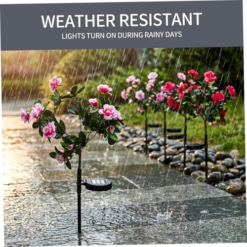 Luces solares con forma de flor para iluminar y decorar tu jardín exterior 7