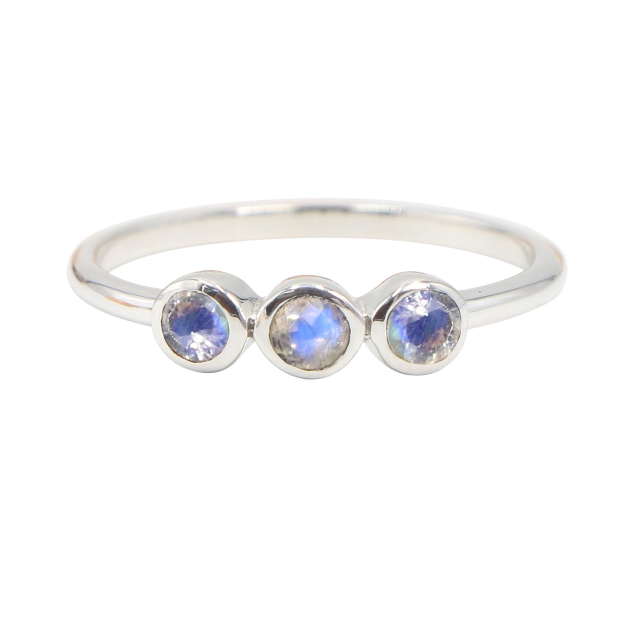 Bague en argent 925 avec pierre de lune véritable style joaillerie