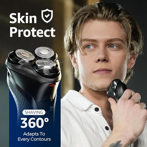 Image of rategist ๐-๐ข๐ง-๐ Electric Razor for Men: IPX7 Waterproof Electric Shavers for Men - Adjustable One Touch Acceleration, Professional Results at Home - 4D Floating Blades, Travel Grooming Kit