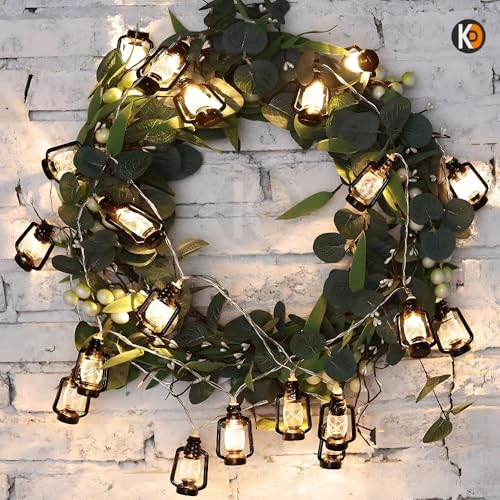 Image of K D 14 LED Black Laalten lamp Fanas Fairy String Lights | Yellow 10 Feet | Festival, Home, Diwali & Christmas Decoration Lights | Steady Glow, Corded, Energy Saving (Laalten lamp Fanas Yellow)