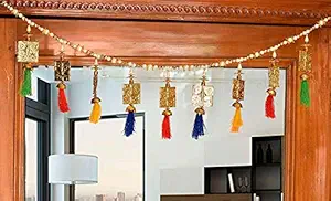 Natali Traders Toran Door Hanging for Home Decor-Bandarwal for Main Entrance Door-Mandir-Temple-Wedding-Housewarming-Inaugration-95 CM-Golden Color